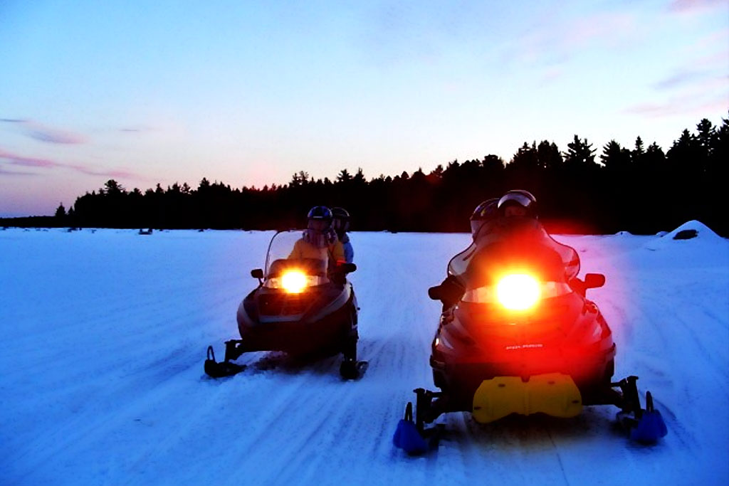 Photo of Friends Snowmobiling